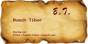Busch Tibor névjegykártya